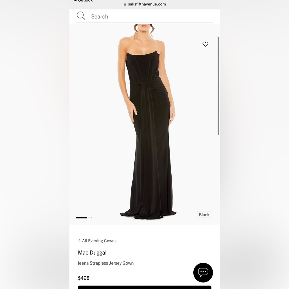 Size 10 Mac Duggal Ieena Strapless Jersey Gown